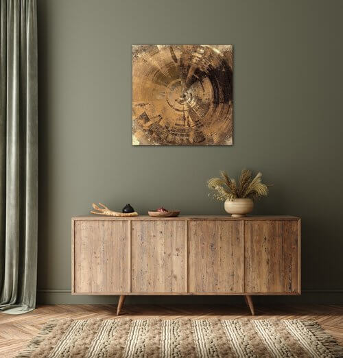 Tablou Golden Beige Abstract - 70 x 70 cm