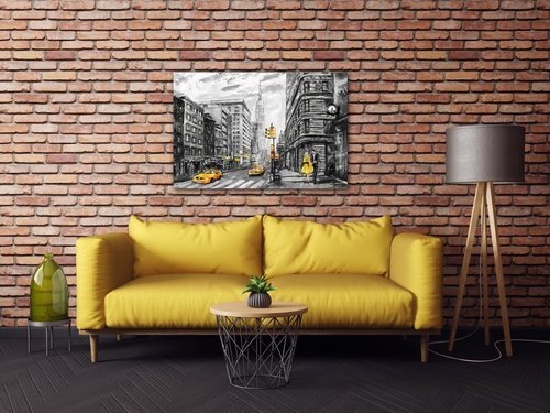 Tablou New York Yellow Details - 90 x 60 cm