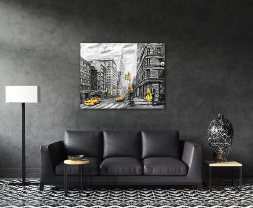 Tablou New York Yellow Details - 90 x 70 cm