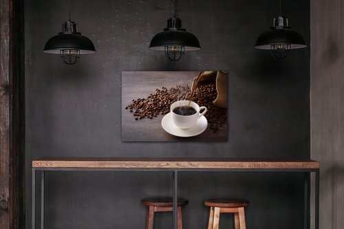 Tablou Cup Of Coffee White - 90 x 60 cm
