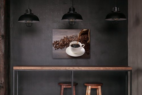 Tablou Cup Of Coffee White - 90 x 70 cm