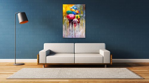 Tablou Colorful Umbrellas - 60 x 40 cm
