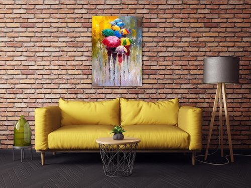 Tablou Colorful Umbrellas - 50 x 70 cm