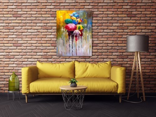Tablou Colorful Umbrellas - 70 x 90 cm