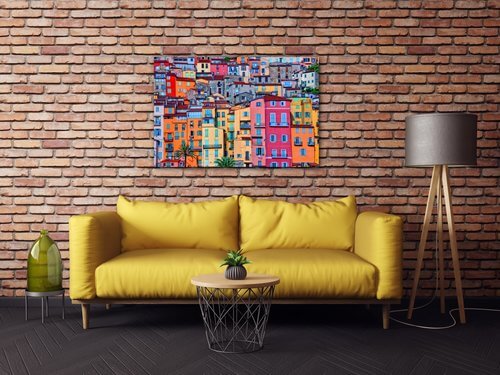 Tablou Colorful houses - 90 x 60 cm