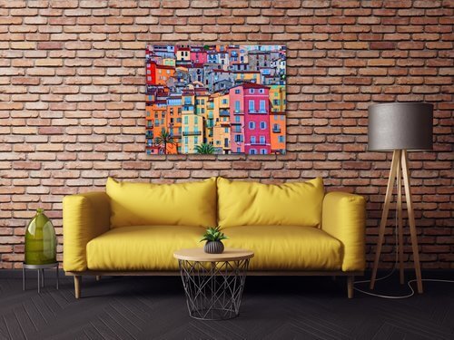 Tablou Colorful houses - 90 x 70 cm