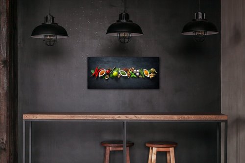 Tablou Flavorings and spice - 90 x 40 cm