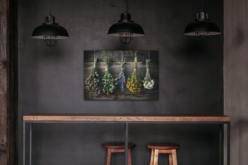 Tablou Dry flowers - 90 x 60 cm