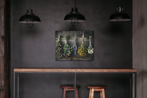 Tablou Dry flowers - 90 x 70 cm