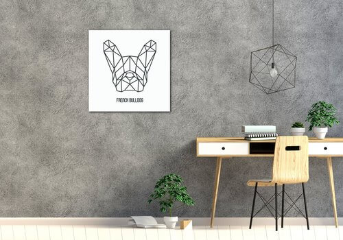 Tablou French Bulldog White Background - 60 x 60 cm
