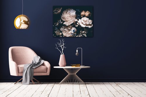 Tablou Peonies and flowers - 90 x 70 cm