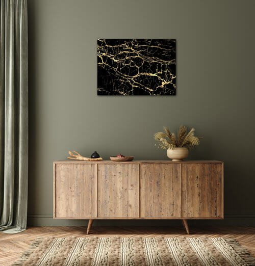 Tablou Marble black and gold - 70 x 50 cm