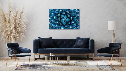 Tablou Blue blossom - 90 x 60 cm