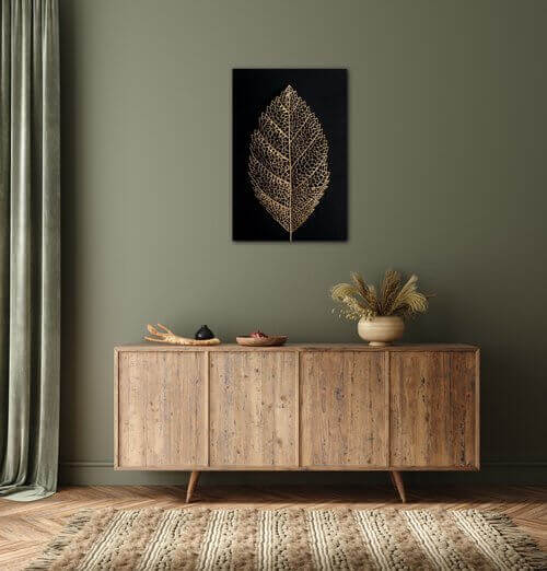 Tablou Golden leaf - 60 x 40 cm