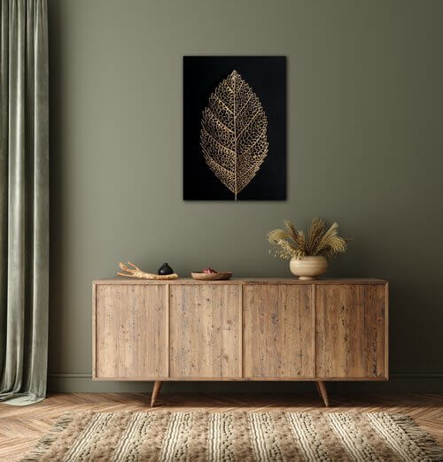 Tablou Golden leaf - 50 x 70 cm