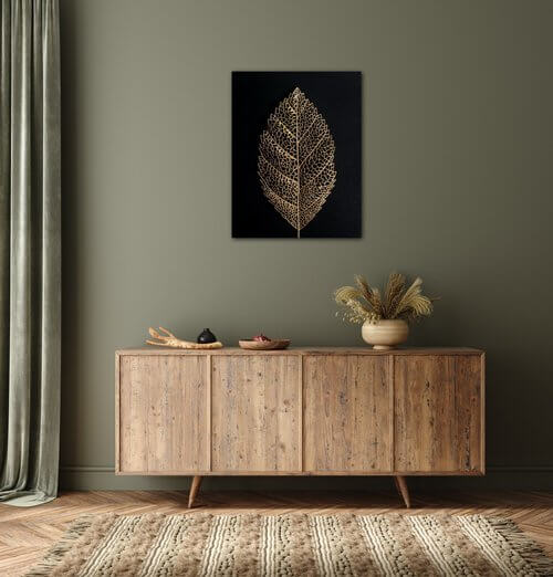 Tablou Golden leaf - 70 x 90 cm