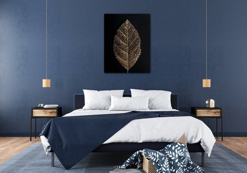 Tablou Golden leaf - 70 x 90 cm
