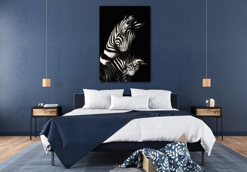 Tablou Zebras black and white - 60 x 40 cm