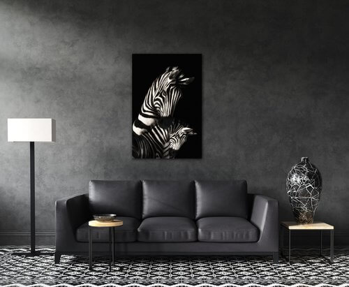 Tablou Zebras black and white - 60 x 40 cm
