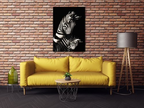 Tablou Zebras black and white - 50 x 70 cm