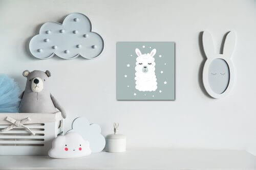 Tablou Cute lama ilustration - 20 x 20 cm
