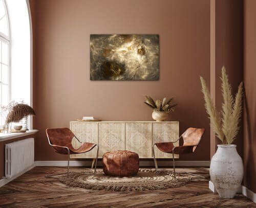 Tablou Beige gold abstract - 60 x 40 cm