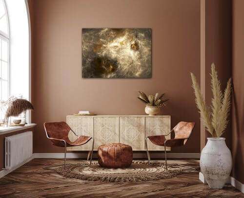 Tablou Beige gold abstract - 70 x 50 cm