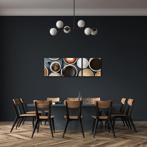 Tablou Coffee types - 90 x 30 cm (3-piese)