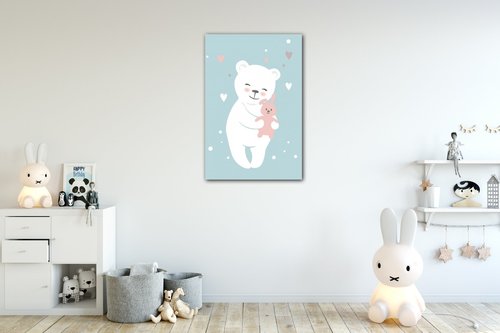 Obraz White cute bear - 20 x 30 cm