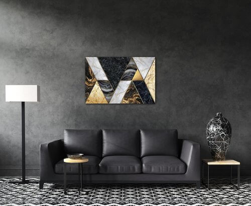 Tablou Gold black abstract - 90 x 60 cm