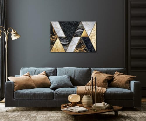 Tablou Gold black abstract - 90 x 60 cm