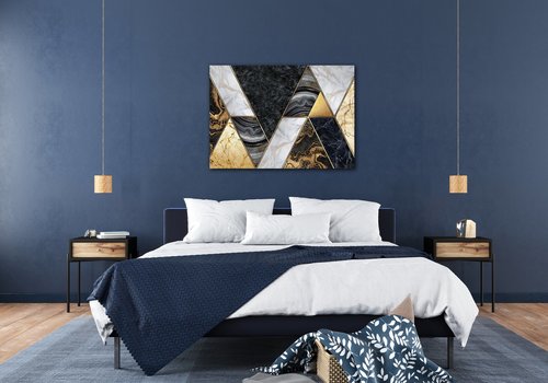 Tablou Gold black abstract - 70 x 50 cm