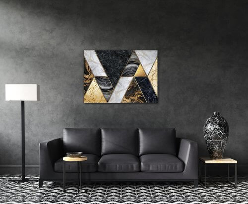 Tablou Gold black abstract - 70 x 50 cm