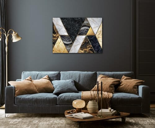 Tablou Gold black abstract - 70 x 50 cm