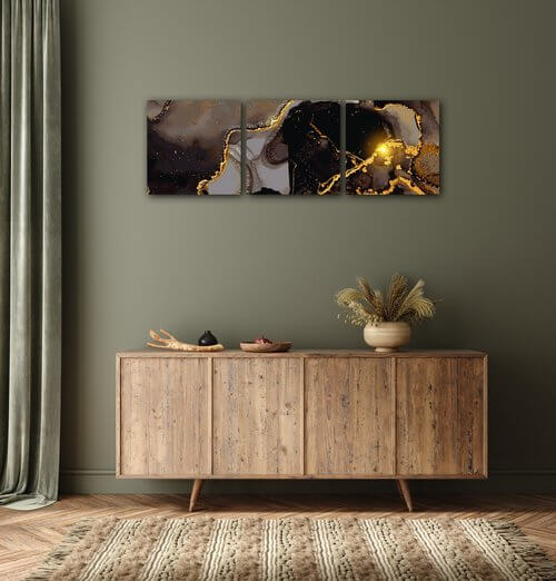 Tablou Shiny abstract - 90 x 30 cm (3-piese)