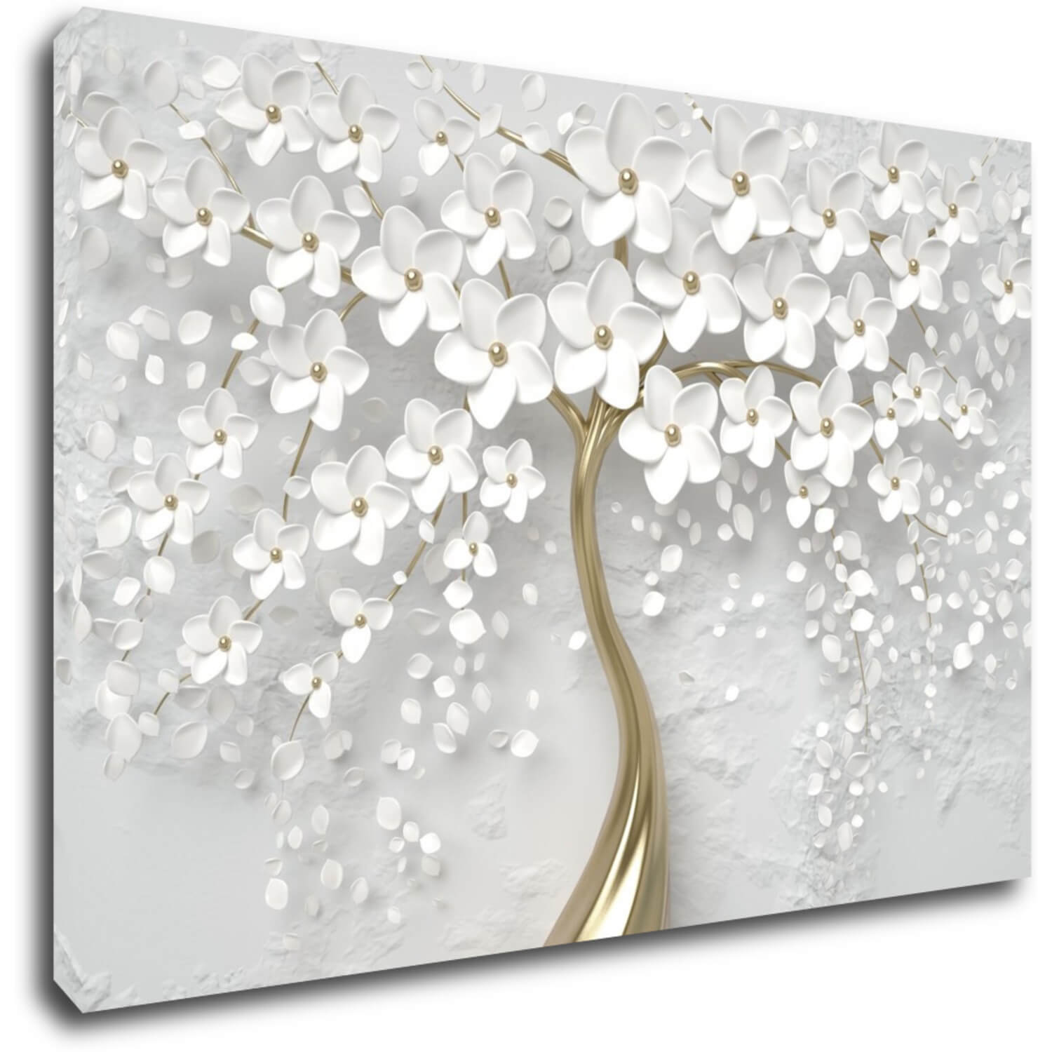 Tablou White tree with flowers - 60 x 40 cm