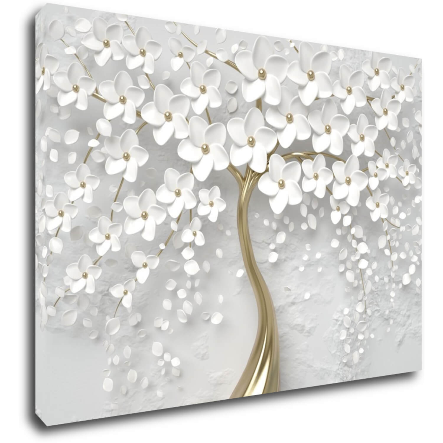 Tablou White tree with flowers - 70 x 50 cm