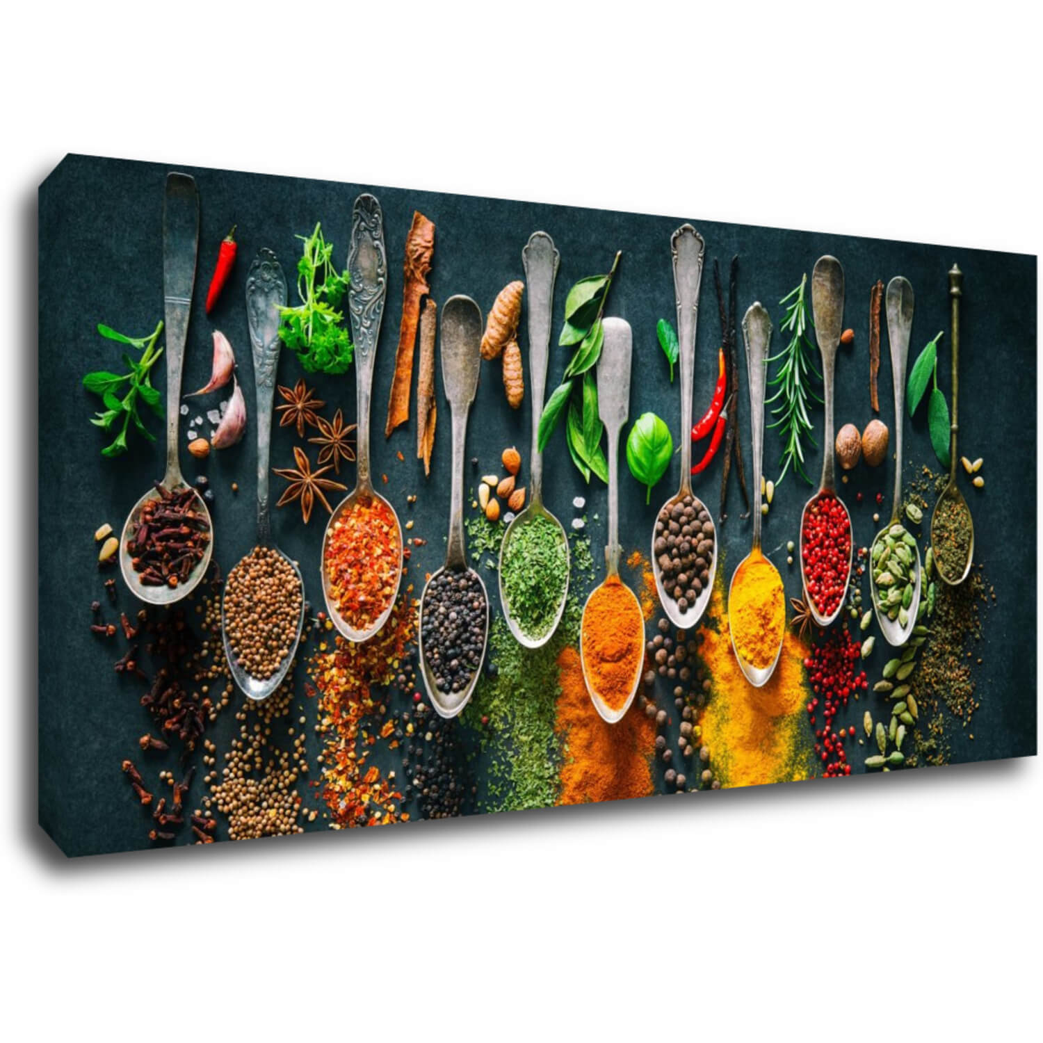 Tablou Teaspoons and spice - 90 x 40 cm