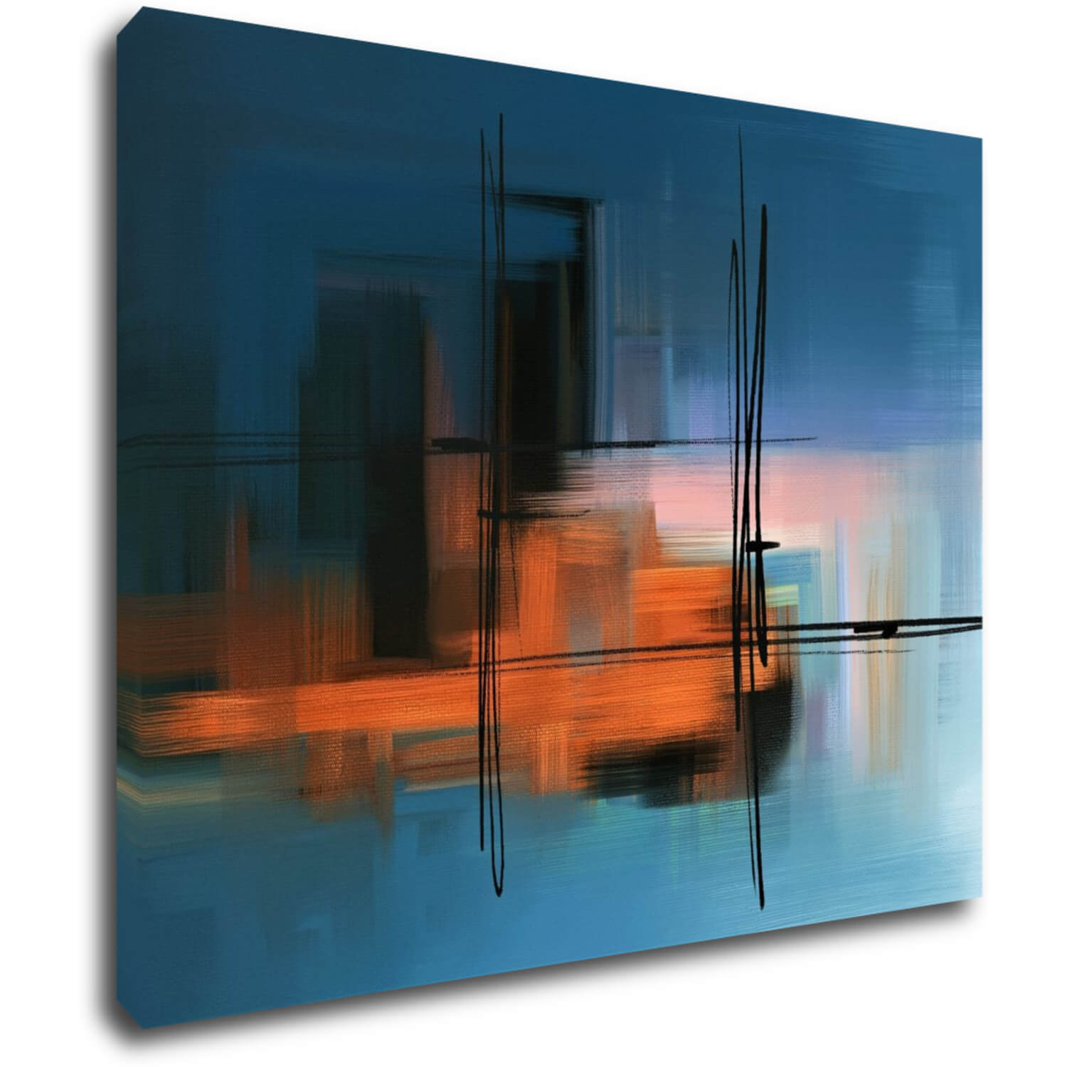 Tablou Abstract design blue - 90 x 70 cm