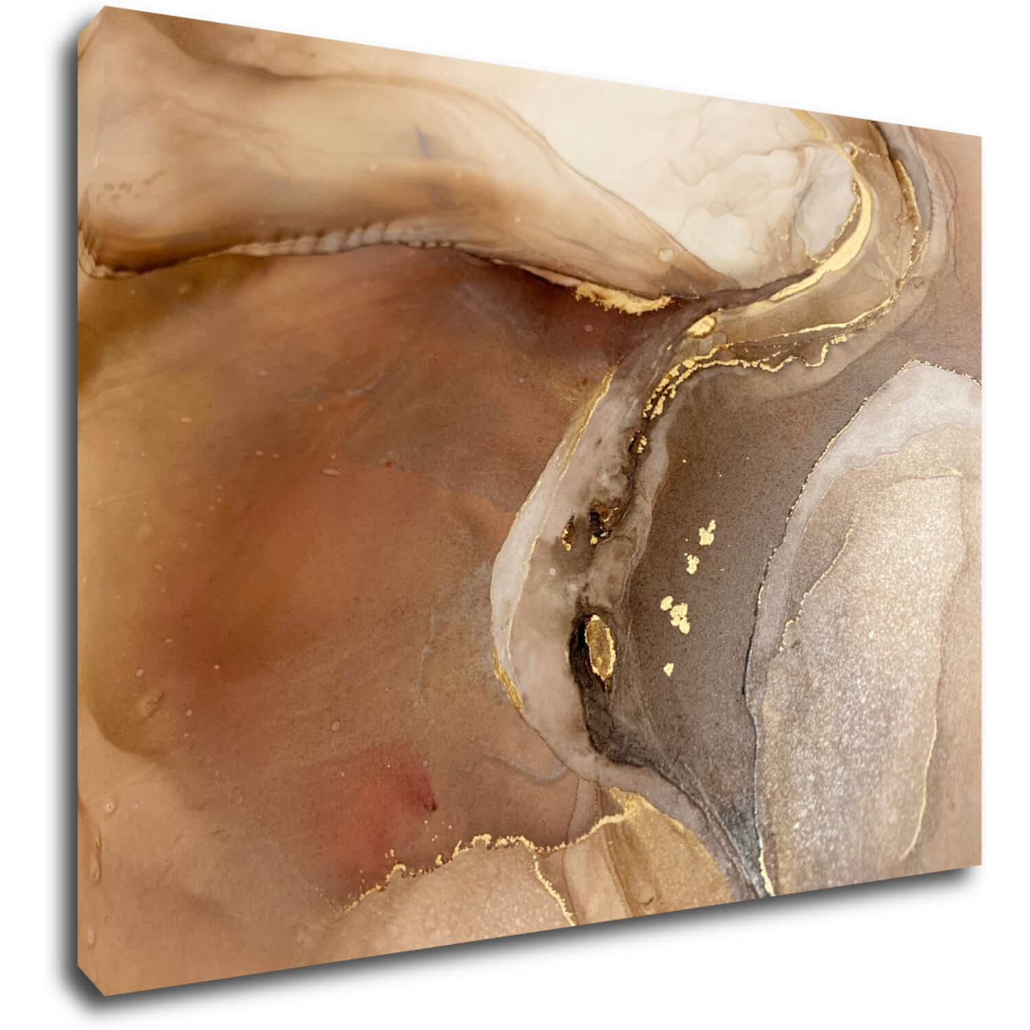 Tablou Golden Beige Fluid - 70 x 50 cm