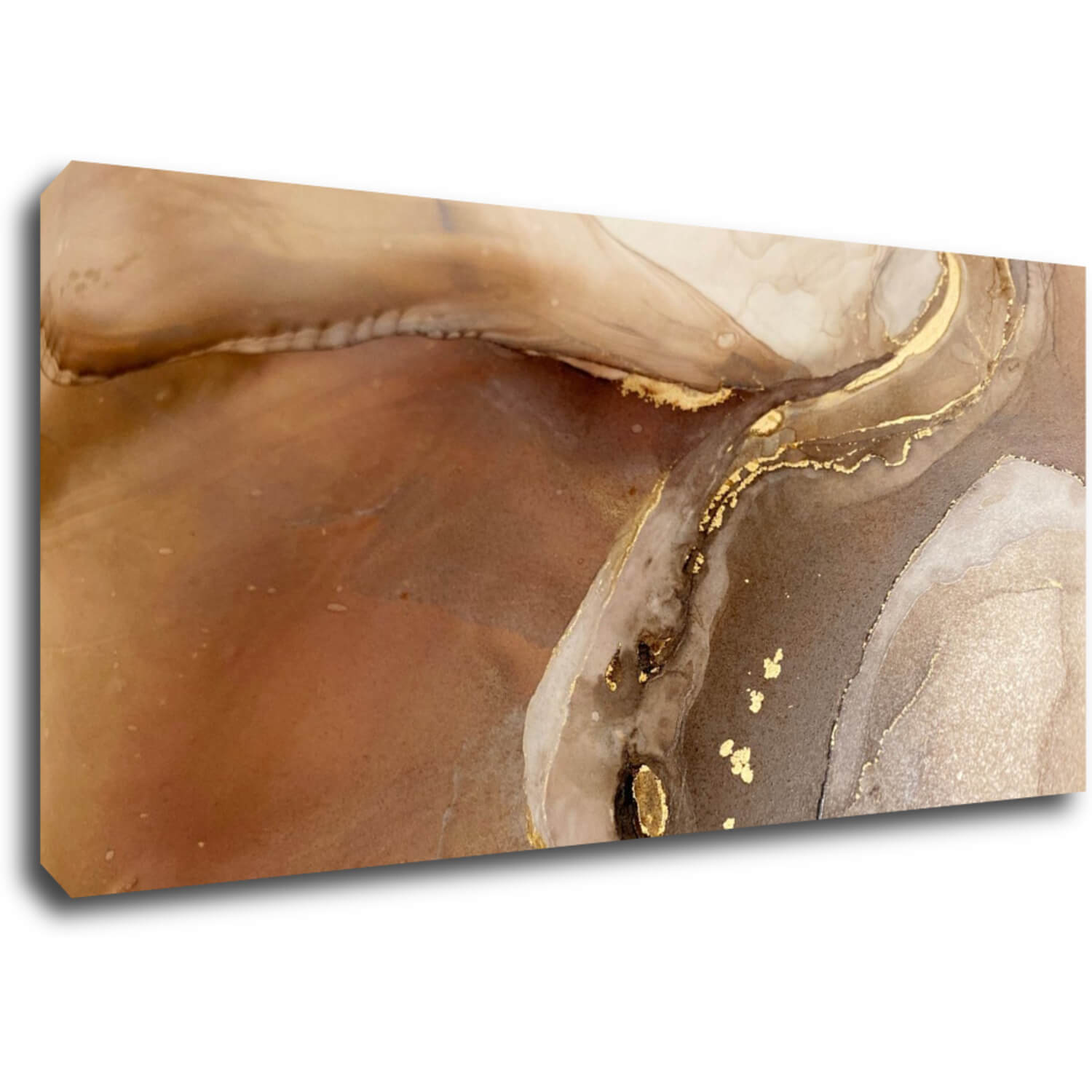 Tablou Golden Beige Fluid - 90 x 40 cm