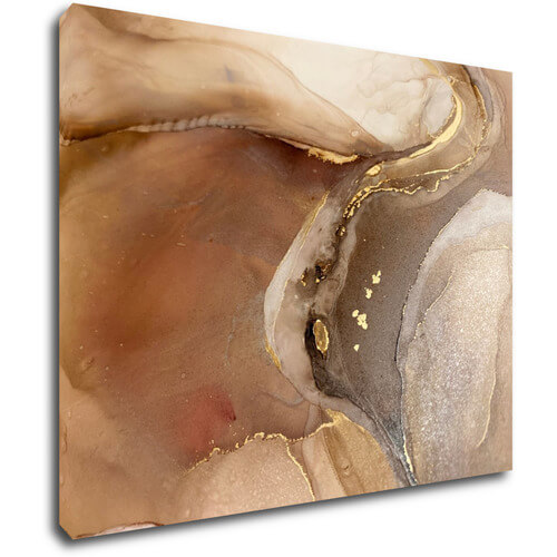 Tablou Golden Beige Fluid - 90 x 70 cm