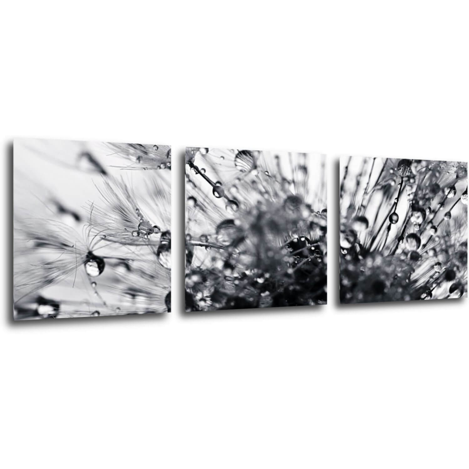 Tablou Flower with little drops of water - 90 x 30 cm (3-piese)