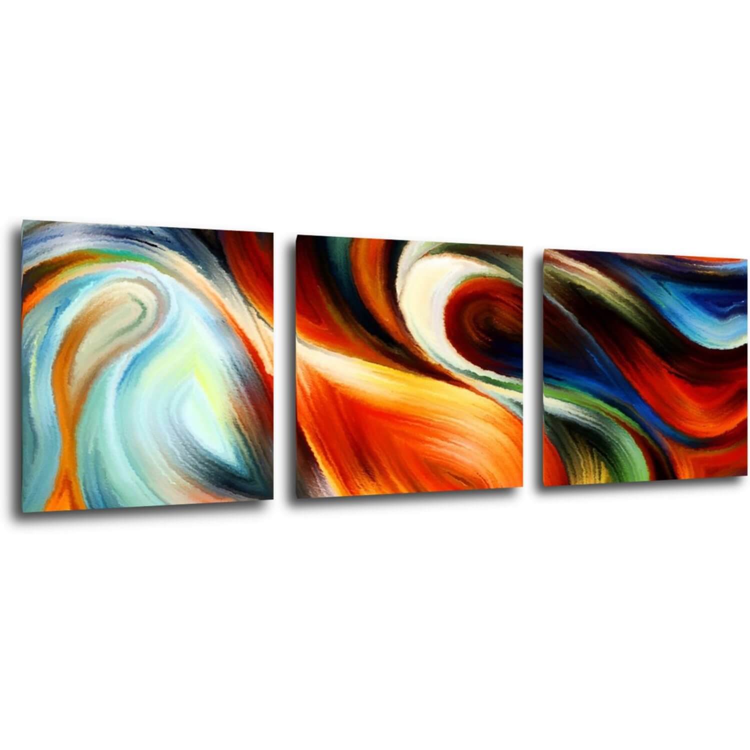 Tablou Colorful fluid - 90 x 30 cm (3-piese)