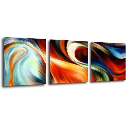Tablou Colorful fluid - 90 x 30 cm (3-piese)