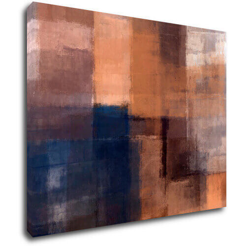 Tablou Orange blue beige abstrakt - 90 x 70 cm