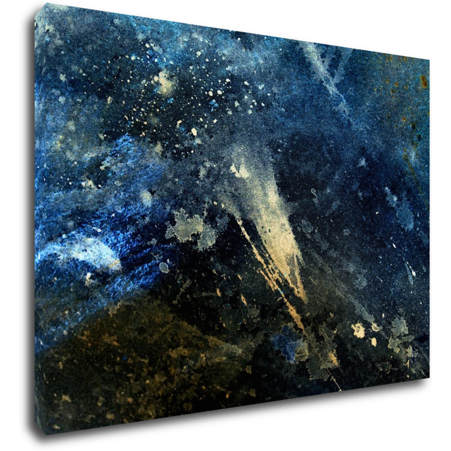 Tablou Dark blue gold abstrakt - 70 x 50 cm