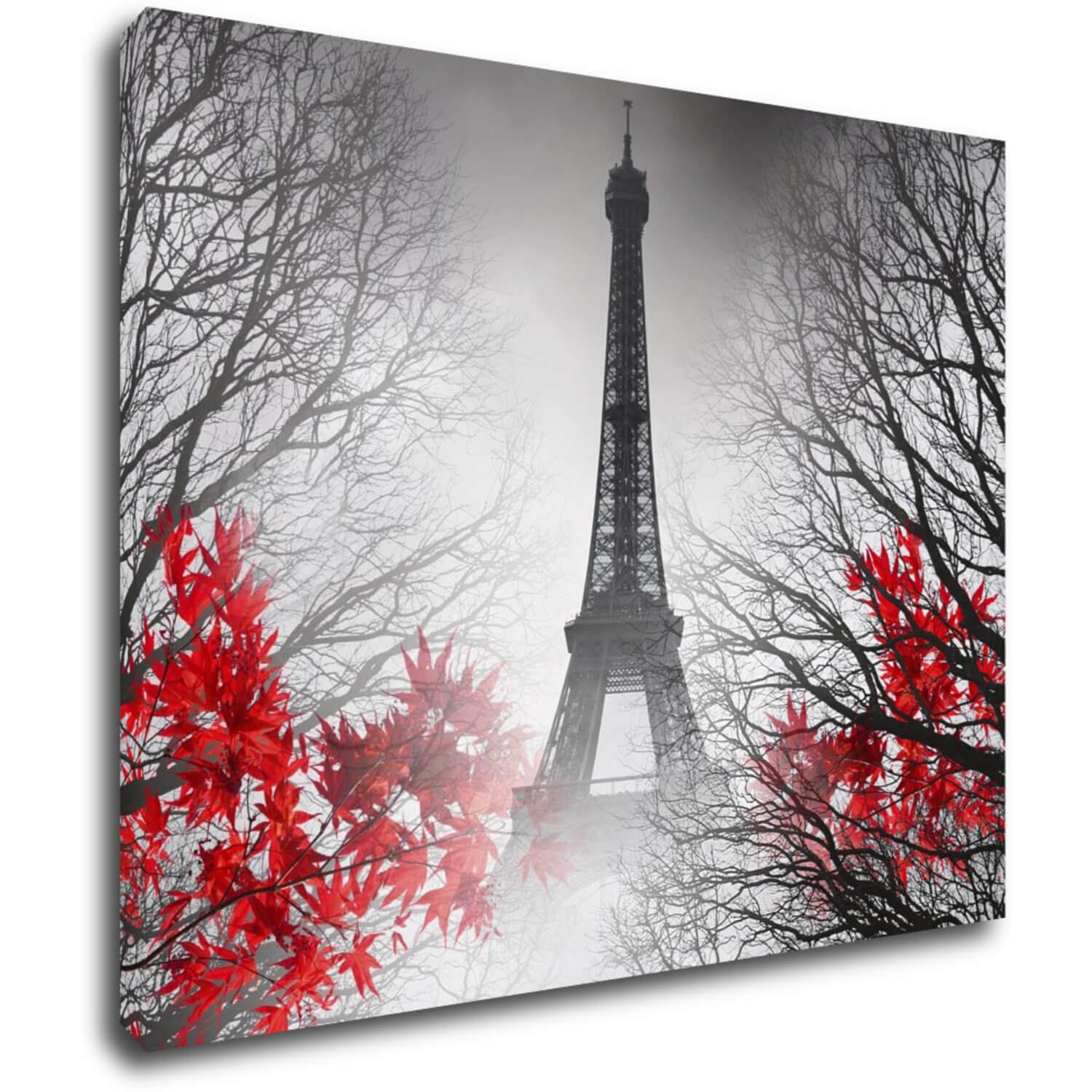 Tablou Eiffel tower red details - 90 x 70 cm