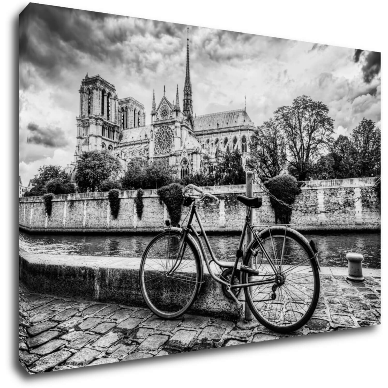 Tablou Street with an old bicycle - 90 x 60 cm