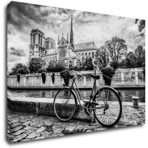 Tablou Street with an old bicycle - 90 x 60 cm